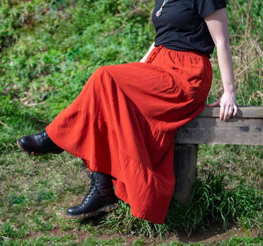 Rust folk skirt