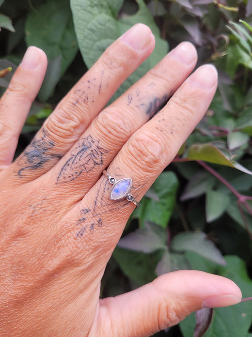 Moonstone marquis Ring Size R
