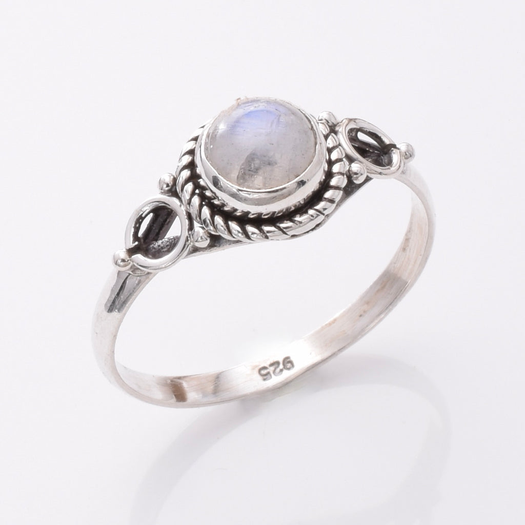 silver and moonstone ring