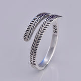 Laurel band design silver ring