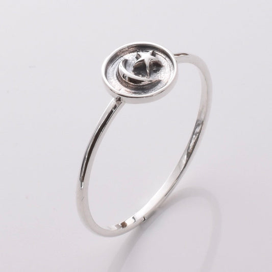 925 silver sun and moon ring