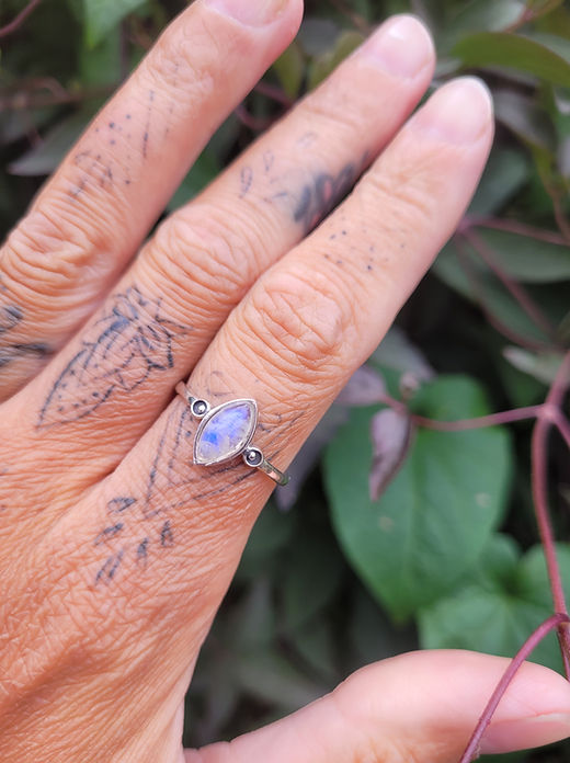 Moonstone marquis Ring Size R